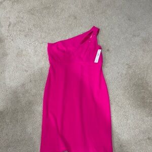 Shelby & Palmer Pink Asymmetrical One-Shoulder Cocktail Dress
